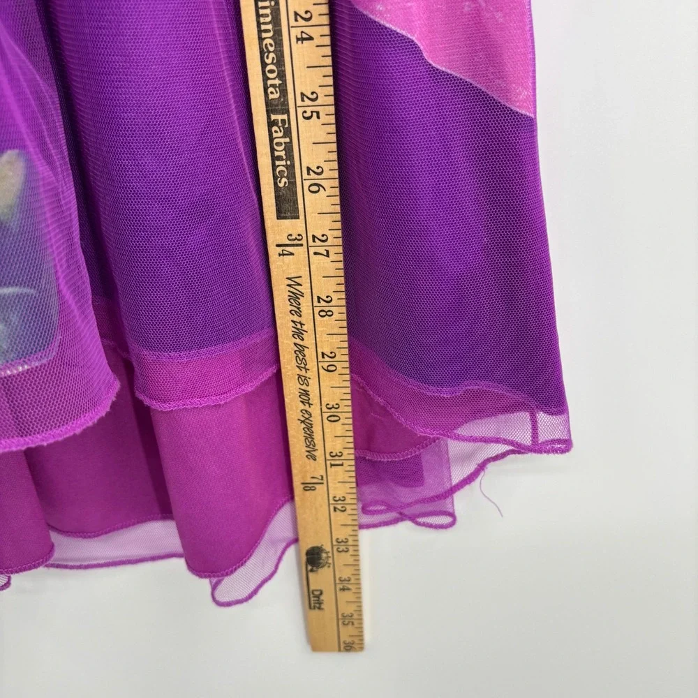 Disney Descendants 3 Mal Nightgown Kids Size 6 Purple Mesh Overlay Sleep Dress